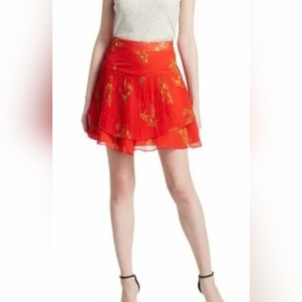 Derek Lamb 10 Crosby Chiffon Ruffled MINI Skirt Sz 0